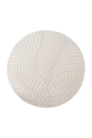 Rond Buitenkleed | Nova | Palmbladeren | Crème | 120x120 cm, Huis en Inrichting, Stoffering | Tapijten en Kleden, Verzenden, Nieuw