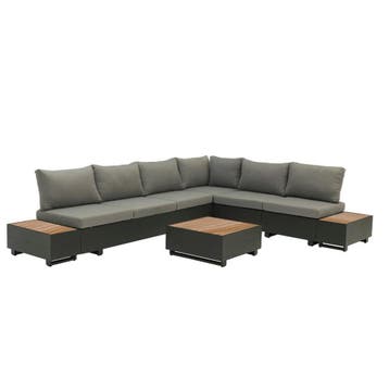 Diego Lounge Tuinset Aluminium met Elementen, Zitkussens en, Verzenden, Nieuw, Hout