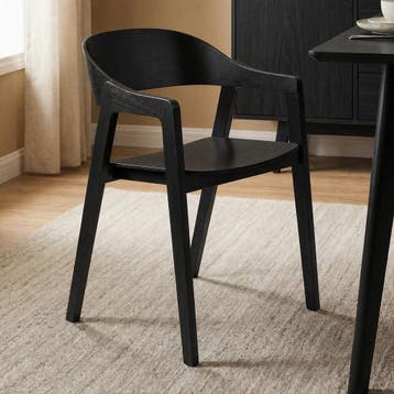 *WOONWINKEL* Dutchbone Westlake Stoel Van Gebogen Hout Zwart, Verzenden, Nieuw, Zwart, Hout