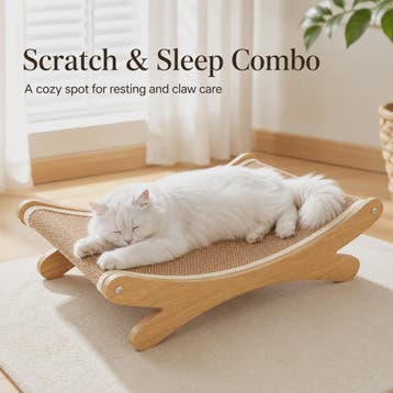Houten Kattenkrabmeubel met Sisal Hangmat - Rust en Krabplez, Dieren en Toebehoren, Verzenden, Nieuw