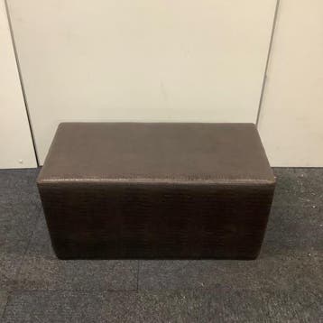 Poef / hocker, (hxbxd) 44x90x45 cm, bruin skai leder croco, Ophalen of Verzenden, Gebruikt, Bureau
