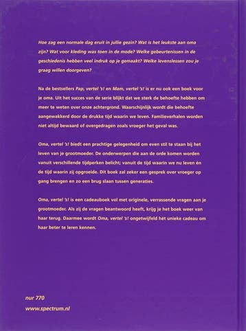 Oma vertel s! / Vertel ´s serie 9789027427373, Verzenden, Zo goed als nieuw, Eddy van Vliet