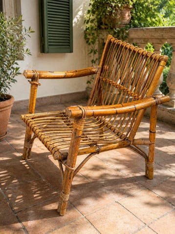 Fauteuil - Bamboe, Rattan - Bamboe-fauteuil
