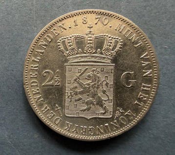 Nederland. Willem III. 2 1/2 gulden 1870 (Zonder
