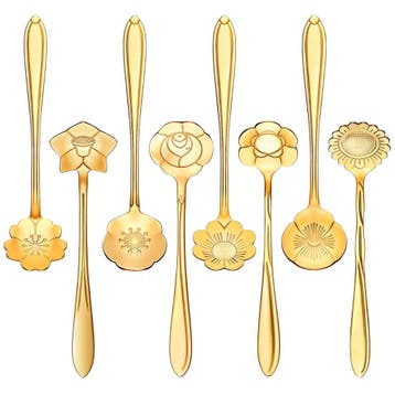 Fako Bijoux - Bloemen Lepels Set - Theelepel / Koffielepel -, Verzenden, Nieuw