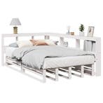 vidaXL Bed met boekenkast zonder matras grenenhout wit, Huis en Inrichting, Slaapkamer | Bedden, Verzenden, Wit, Nieuw, 190 cm of minder