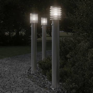 vidaXL Vloerlamp voor buiten met sensor 110 cm, Verzenden, Nieuw, Rvs, Vloerlamp
