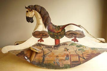 Folk Art Antique Rocking Horse - Speelgoed - 1910-1920 -