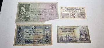 Nederland. - 4 banknotes - various dates (Zonder