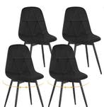 Set van 4 Eetkamerstoelen – Ergonomisch Design, 360° Draaiba, Verzenden, Nieuw