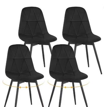 Set van 4 Eetkamerstoelen – Ergonomisch Design, 360° Draaiba, Huis en Inrichting, Stoelen, Verzenden, Nieuw
