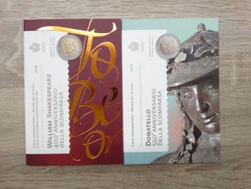 San Marino. 2 Euro 2016 Shakespeare + Donatello (2