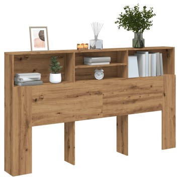 vidaXL Hoofdbordkast Artisan Eiken 180x19x103,5 cm Bewerkt, Verzenden, Nieuw, Bruin, Hout