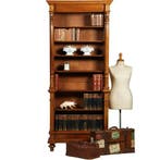 Zeer hoge smalle open boekenkast blond noten verstelbare pla, Ophalen of Verzenden