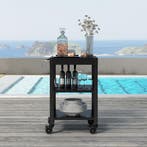 Trolley Bolognano serveerwagen met wielen zwart casa.pro, Verzenden