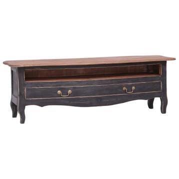 vidaXL Tv-meubel 120x30x40 cm massief mahoniehout zwart, 100 tot 150 cm, Verzenden, Nieuw, Minder dan 100 cm