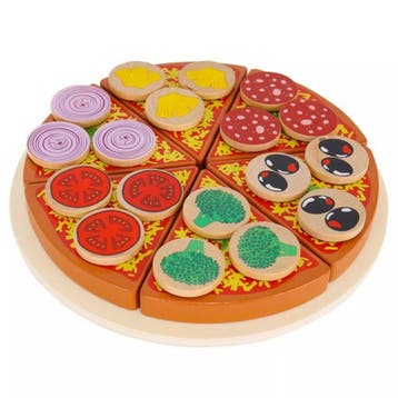 Kruzzel Houten Pizzaspeelset - 27 Onderdelen voor Jonge P..., Ophalen of Verzenden, Nieuw
