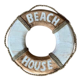 Houten decoratie reddingsboei 40 cm, Verzenden, Nieuw