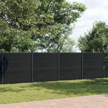 vidaXL Schuttingpaneel 872x186 cm HKC grijs, Verzenden, Nieuw, Kunststof, 1 tot 2 meter