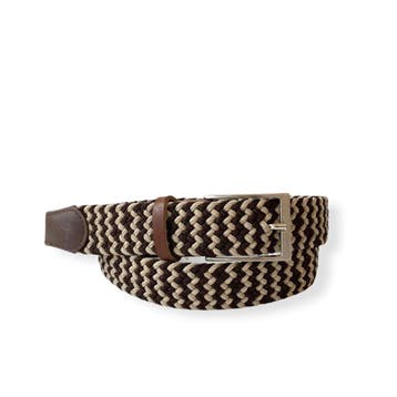 NIEUW Mooie bruin met beige elastische riem AANBIEDING, Bruin, Echt leder, Riccamente Milano, Nieuw