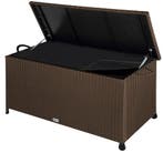 Polyrattan Kussenbox Bruin 122x56x61cm met Wielen, Verzenden, Nieuw