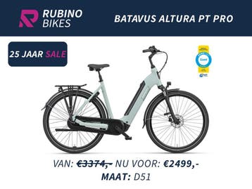 BATAVUS ALTURA PT PRO (D51) - €875 KORTING - BOSCH E-BIKE, Ophalen, Batavus, Nieuw, 51 tot 55 cm