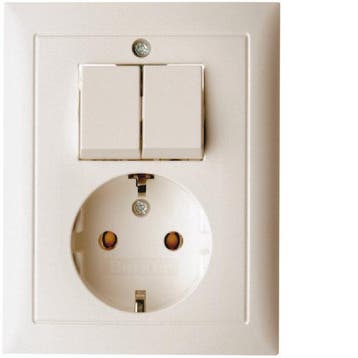 Hager Berker S1 wandcontactdoos met randaarde met afdekplaat, Verzenden, Nieuw, Overige typen