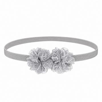 Haarband met Tule Bloemen - Grijs, Nieuw