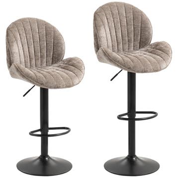2-delige Set Barkrukken, Stoffen Bekleding, Verstelbare Zith, Verzenden, Nieuw
