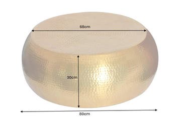 Salontafel ORIENT 80 cm rond messing met hamerslageffect -, Huis en Inrichting, Ophalen of Verzenden, Nieuw