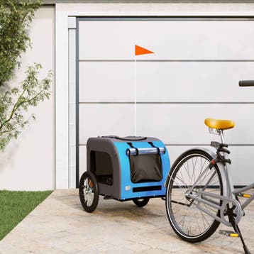 vidaXL Hondenfietstrailer oxford stof en ijzer blauw en, Verzenden, Nieuw