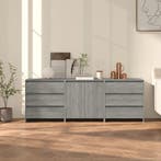 vidaXL 3 st Dressoirs bewerkt hout grijs sonoma eikenkleurig, Verzenden, Nieuw, Overige houtsoorten