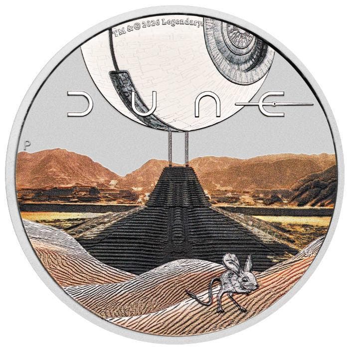 1 oz Dune Gekleurde Zilveren Munt, 2026, Postzegels en Munten, Edelmetalen en Baren, Zilver, Verzenden