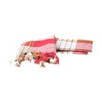 Beauty & Care Pestemal rood geblokt 170 x 80 cm 1 st..  new, Ophalen of Verzenden, Nieuw, Rood, Overige typen