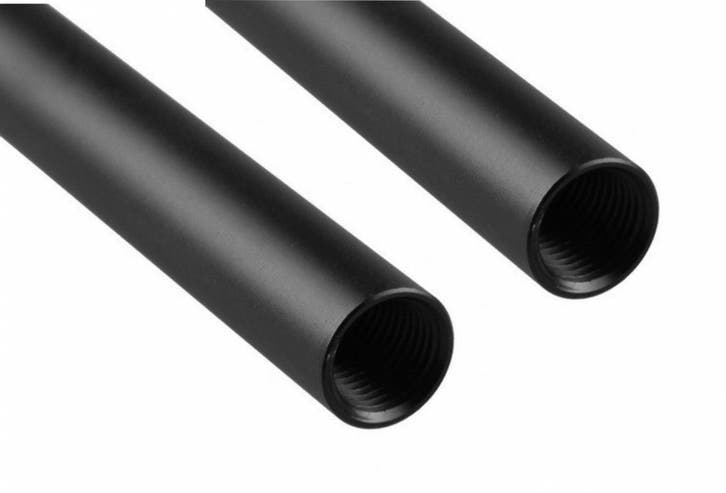 Aluminium Rod 25cm – Set van 2 stuks – Zwart – Ø15mm – M..., Audio, Tv en Foto, Overige Audio, Tv en Foto
