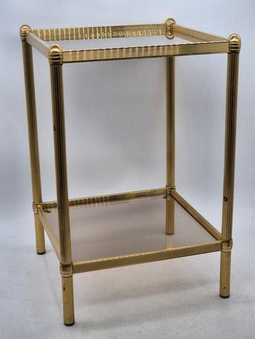 Eleganter Messing-Beistelltisch – Vergoldetes Metall mit