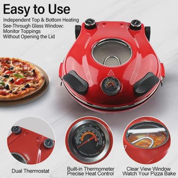 Elektrische Pizzaoven 12-inch met Dubbele Temperatuurregelin, Verzenden, Nieuw