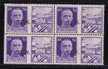 Republikeinse Nationale Garde 1943 - Uitgave van Brescia Pdg, Gestempeld