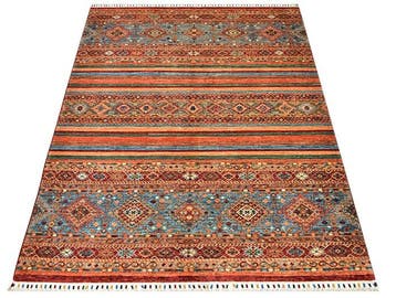 Afghan, Ziegler Kazak, Traditioneel handgeknoopt tapijt, Nieuw