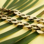 Massief gouden gourmetschakel armband (Schakelarmband), Ophalen of Verzenden, Gebruikt, Overige kleuren, Goud