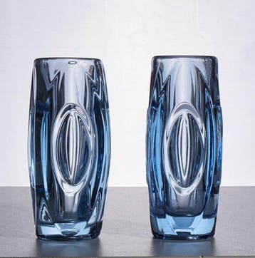 Rosice glassworks - Rudolf Schröter - Vaas (2) - 1955 - Glas, Antiek en Kunst