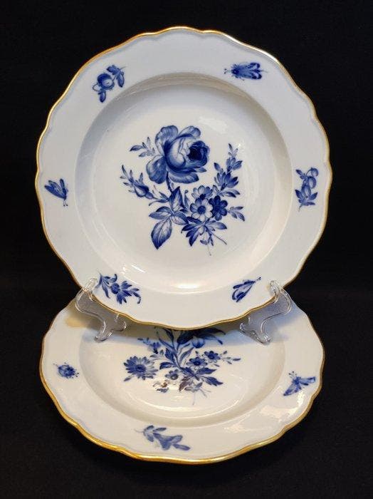 Meissen - Bord (2) - Ø 22,0 cm 2er Set antike, Antiek en Kunst, Antiek | Meubels | Tafels