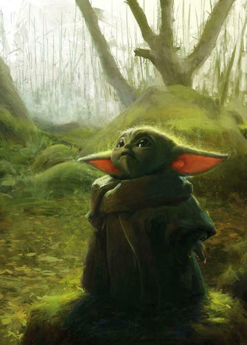 Mandalorian fotobehang Grogu, The Child, Baby Yoda, StarWars, Verzenden, Nieuw, Wanddecoratie