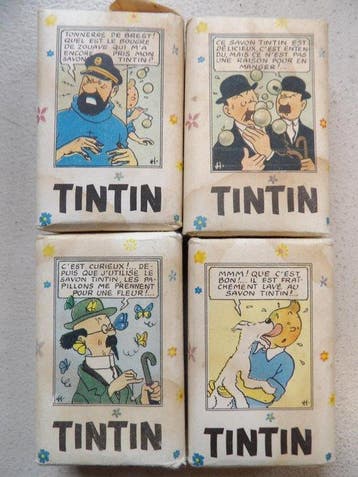 Kuifje - 4 zeepjes - Palmafina - Hergé - Toiletzeep Kuifje -, Nieuw