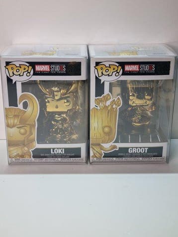 Funko - Funko Pop Marvel #376 Loki & #378 Groot *GOLD