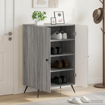 vidaXL Schoenenkast BREDA 59,5 x 39,5 x 90 cm Bewerkt hout, Verzenden, Nieuw