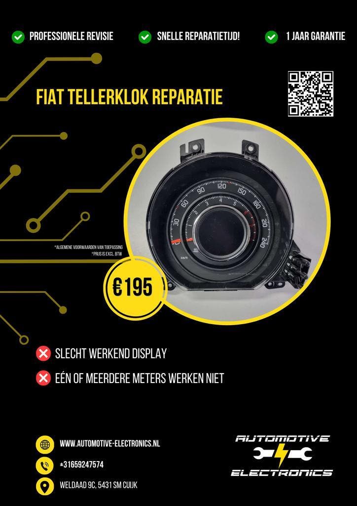 Fiat 500 Tellerklok reparatie, Auto-onderdelen, Elektronica en Kabels, Nieuw, Fiat, Verzenden