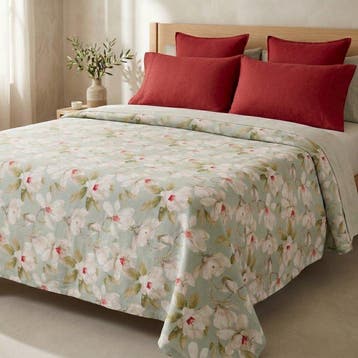 BA231 - Sprei met bloemmotief - Klaar voor gebruik – Groen