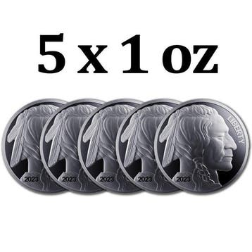 Verenigde Staten. 5 x 2023 1 oz American Silver Buffalo