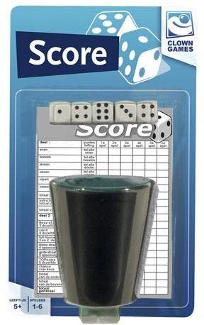 Dobbelset (Dobbelbeker + Scoreblok + Dobbelstenen) | Clown, Verzenden, Nieuw